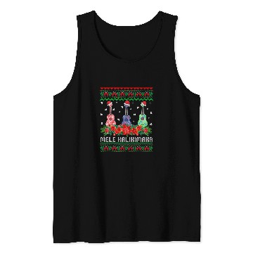 Discover Funny Guitar Mele Kalikimaka Ukulele Guitar Christmas Hawaii Beach Guitarist Tank Tops