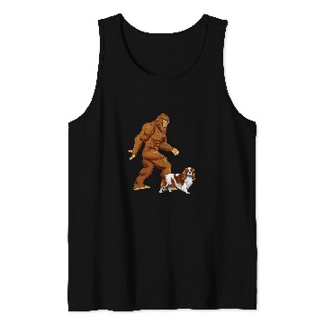 Discover Cavalier Pet Fun bigfoots Walking Cavalier King Charles Spaniel Sasquatch Tank Tops