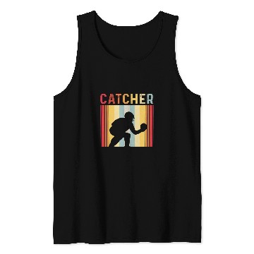 Discover Sport Baseball Retro Vintage Softball Baseball Catcher Tank Tops