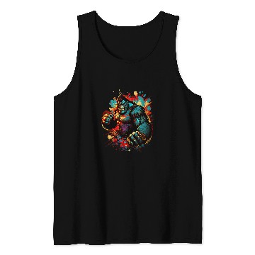 Discover Boxer Pet Gorilla Boxer Splash Graffiti Graphic Tank Tops