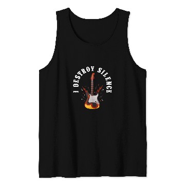 Discover Funny Guitar I Destroy Silence Guitarist Bass Guitar Player Guitarist Tank Tops