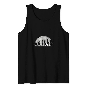 Discover Funny Saxophone Evolution Moon Jazz Saxophonist Tank Tops