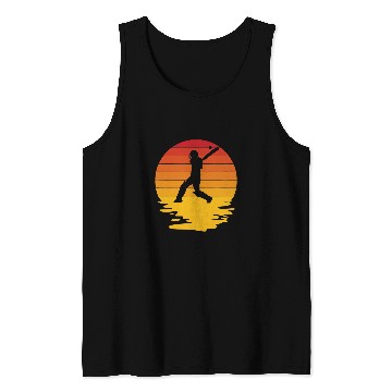 Discover Cricket Fan Retro Sunset Cricket Cricket Player Tank Tops