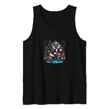Discover Sport Hockey Santa Devon rexs Cat Playing Hockey Tank Tops