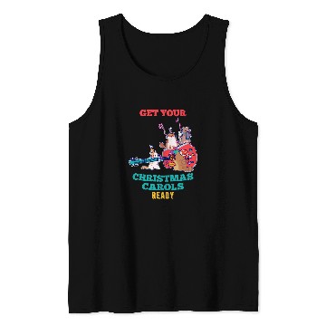 Discover Funny Guitar black cats Kitty Christmas Carol singing cats guitar Kitten Cat Tank Tops