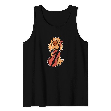 Discover Funny Cellist Dog Playing Cello Orchestra Member Tank Tops