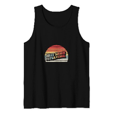 Discover Retro Shit Show Supervisor Hilarious vintages For Adults Tank Tops