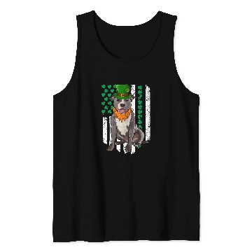 Discover Bull Terrier Pet Stafford Bull Terrier St Patricks Day Irish American Flag Tank Tops