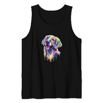 Discover Golden Retriever Pet Face Watercolor Colorful Pop Art Tank Tops