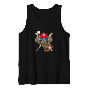 Discover Sport Baseball Elephant Pitcher Catcher Baseball Coaches Tank Tops