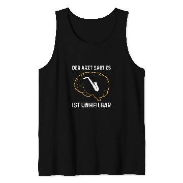 Discover Funny Saxophone Orchestra Music Wind Instrument Brain Tank Tops