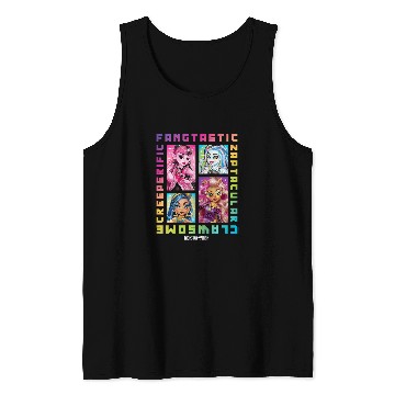 Discover Kids Monster High Student Rainbow Grid Tank Tops
