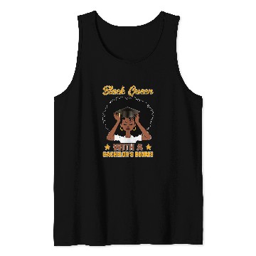 Discover Melanin Black Queen Bachelors Degree 2024 Graduate Student Tank Tops