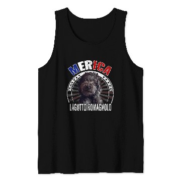 Discover Lagotto Romagnolo Pet Merica Lagotto Romagnolo Dog American Flag USA Tank Tops