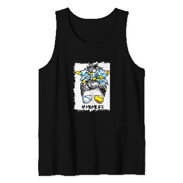Discover Sport Rugby Messy Bun Mothers Day Mom Life Rugby Sport Lover Tank Tops