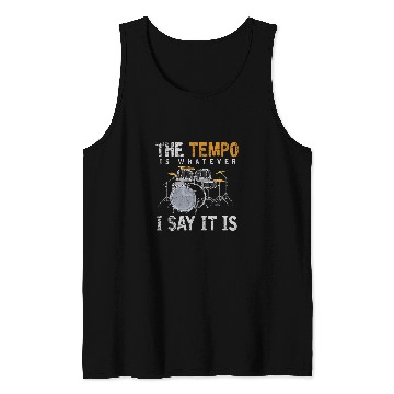 Discover Funny Drummer Set Rock Music Drummer Percussion Tempo Drums Tank Tops