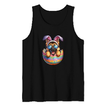 Discover German Shepherd Pet Dog Lover Easter Egg Happy Easter Bunny Ears Tank Tops