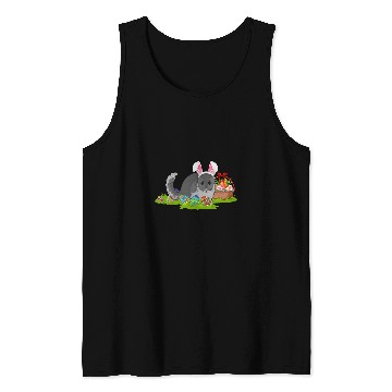 Discover Chinchilla Mammal Easter Egg Hunting Bunny Chinchilla Easter Sunday Tank Tops