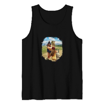 Discover German Shepherd Pet Playing Cricket Tank Tops
