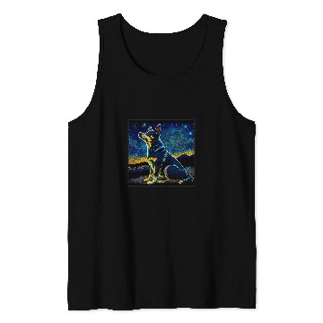 Discover Australian Kelpie Pet Surrealism Starry Night Australian Kelpie Tank Tops