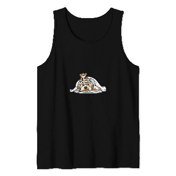 Discover Labradoodle Pet Dog With Stuffed Animal Sleeping Napping Tank Tops