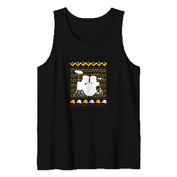 Discover Funny Drummer Music Teacher Ugly Christmas Tank Tops