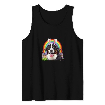 Discover Bernese Mountain Pet Lover Easter Bunny Egg Hunt Rainbow Tank Tops