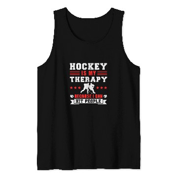 Discover Sport Hockey Is My Therapy Player Team Tank Tops