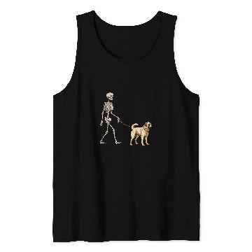 Discover Anatolian Shepherd Pet Funny Anatolian Shepherd Skeletons Dog Walking Halloween Tank Tops