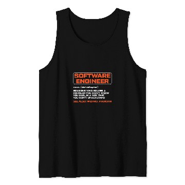 Discover Software Engineer Developer Definition Programming Coder Tank Tops