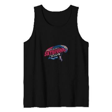 Discover Parachute Skydiving Funny Parachuting American Flag Tank Tops