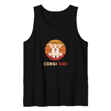 Discover Corgi Pet Dad For Corgi Lovers Retro Sun Tank Tops