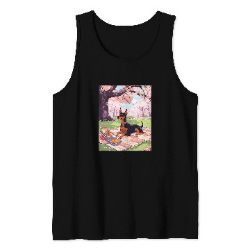 Discover Miniature Pinscher Pet Cherry Blossom Funny Dog Picnic Tank Tops