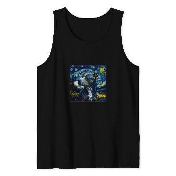 Discover Pitbull Pet Surrealism Starry Night Pit Bull dog 1 Tank Tops