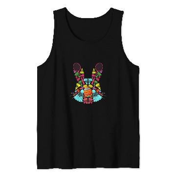 Discover Sport Badminton Rabbits Badminton Shuttlecocks Easter Egg Bunny Shape Funny Player Tank Tops