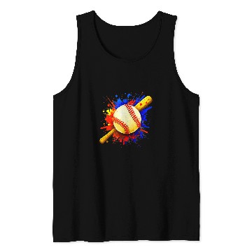 Discover Sport Baseball And Bat Splat Tank Tops
