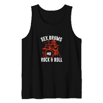 Discover Funny Drummer Rock Music Funny Drum Rock And Roll Slogan Tank Tops