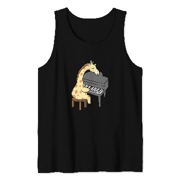 Discover Funny Piano Giraffe Gift Playing Piano 234 Tank Tops