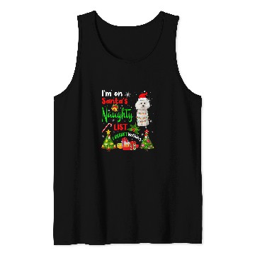 Discover Bichon Pet Frise Santa Bichon Frise Im On Santas Naughty List xmass Tree Tank Tops