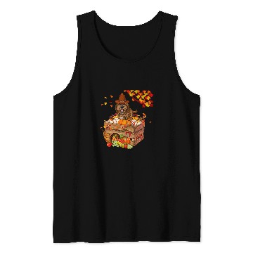 Discover Cockapoo Pet With Pumpkins Thanksgiving Fall Leaves Farmer Owner Tank Tops
