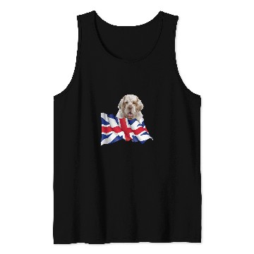 Discover Clumber Spaniel Pet Union Jack Flag Dog Tank Tops