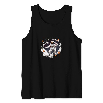 Discover Astronaut Floating In Space Solar System Stars Planets 2 Tank Tops