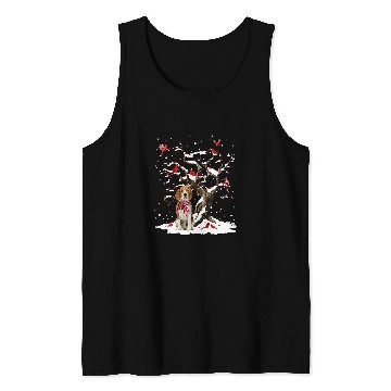 Discover Beagle Pet Scarf Cardinal Snow Christmas Tank Tops