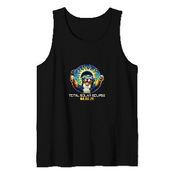 Discover Bernese Mountain Pet Taking Selfie Solar Eclipse Tank Tops