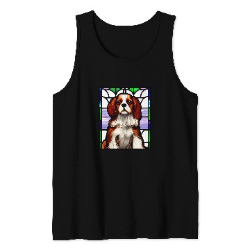 Discover Cavalier Pet King Charles Spaniel Stained Glass Pop Art 9 Tank Tops