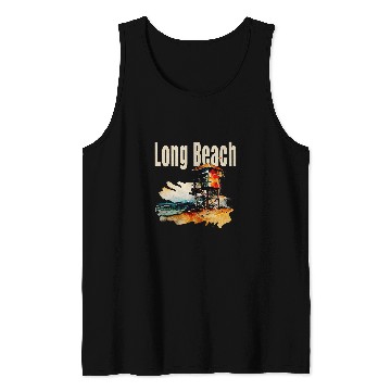 Discover Long Beach New York Oceanfront Lifeguard Tower Tank Tops