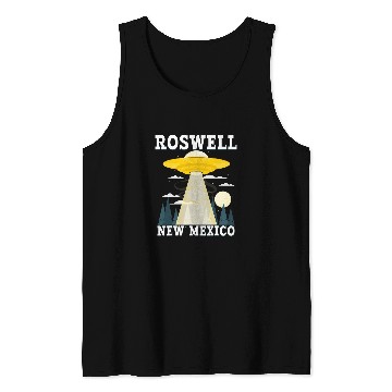 Discover UFO Test Pilot Alien Roswell Weather Balloon Area 51 Tank Tops