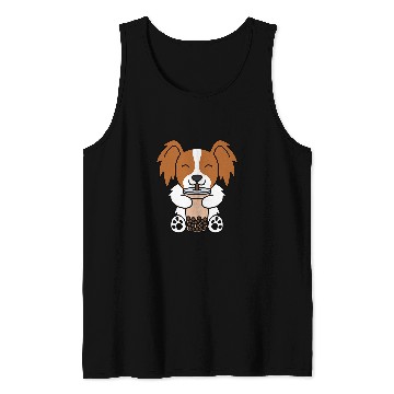 Discover Papillon Pet Boba Bubble Milk Tea Papillon Tank Tops