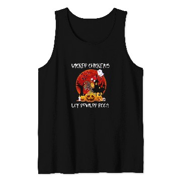 Discover Farmer Wicked Chickens Lay Deviled Eggs Halloween Pumpkin Tank Tops
