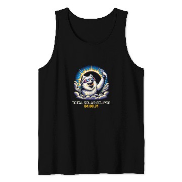 Discover Samoyed Dog Selfie Solar Eclipse Tank Tops